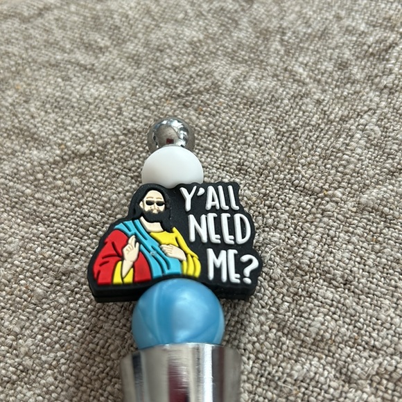 Jesus Beaded Wine bottle stopper Handcrafted NEW - Picture 3 of 3
